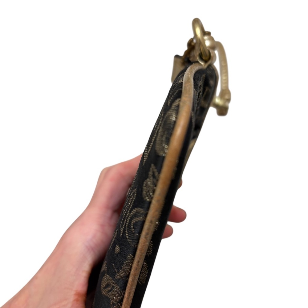 Coach black and gold poppy scribble wristlet bag - Picture 3 of 7